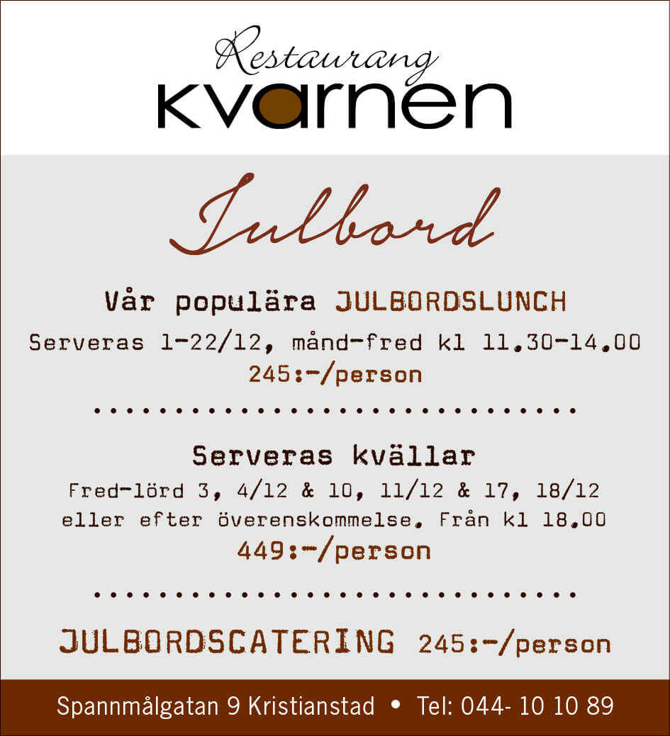 kvarnen jul 2021 Restaurang Kvarnen i Kristianstad